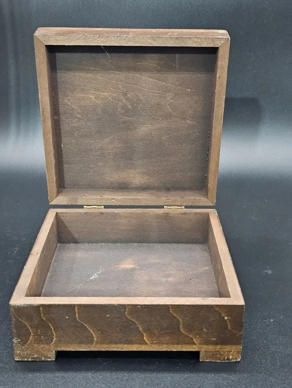 Vintage Embroidered / Crewel Wooden Jewelry Box with Sewing Motif